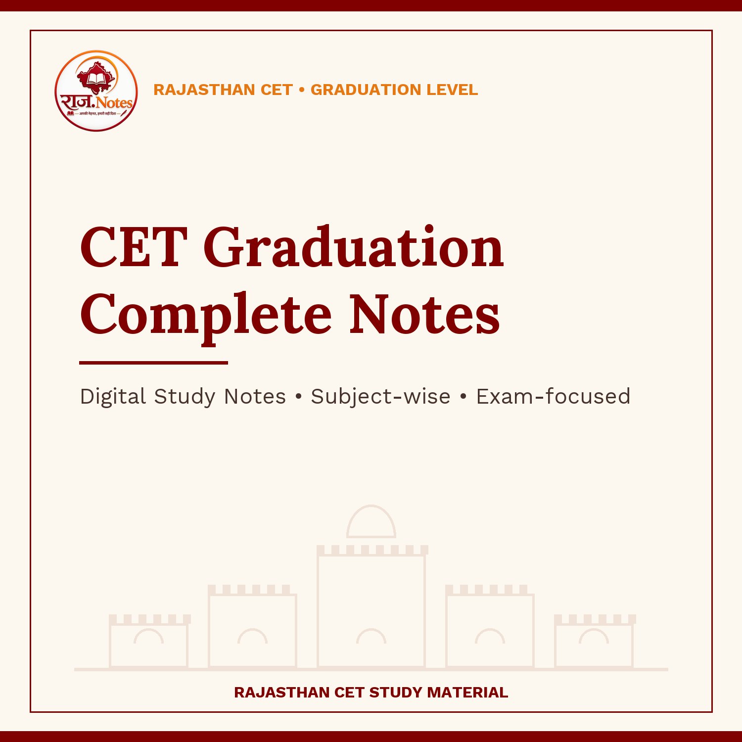 CET Graduation Complete Notes — study notes